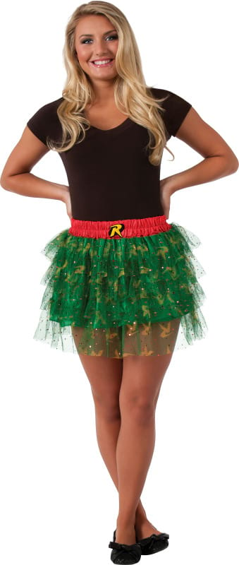 Teen-sized Robin sequin tutu skirt for DC Comics fans, perfect for dress-up play