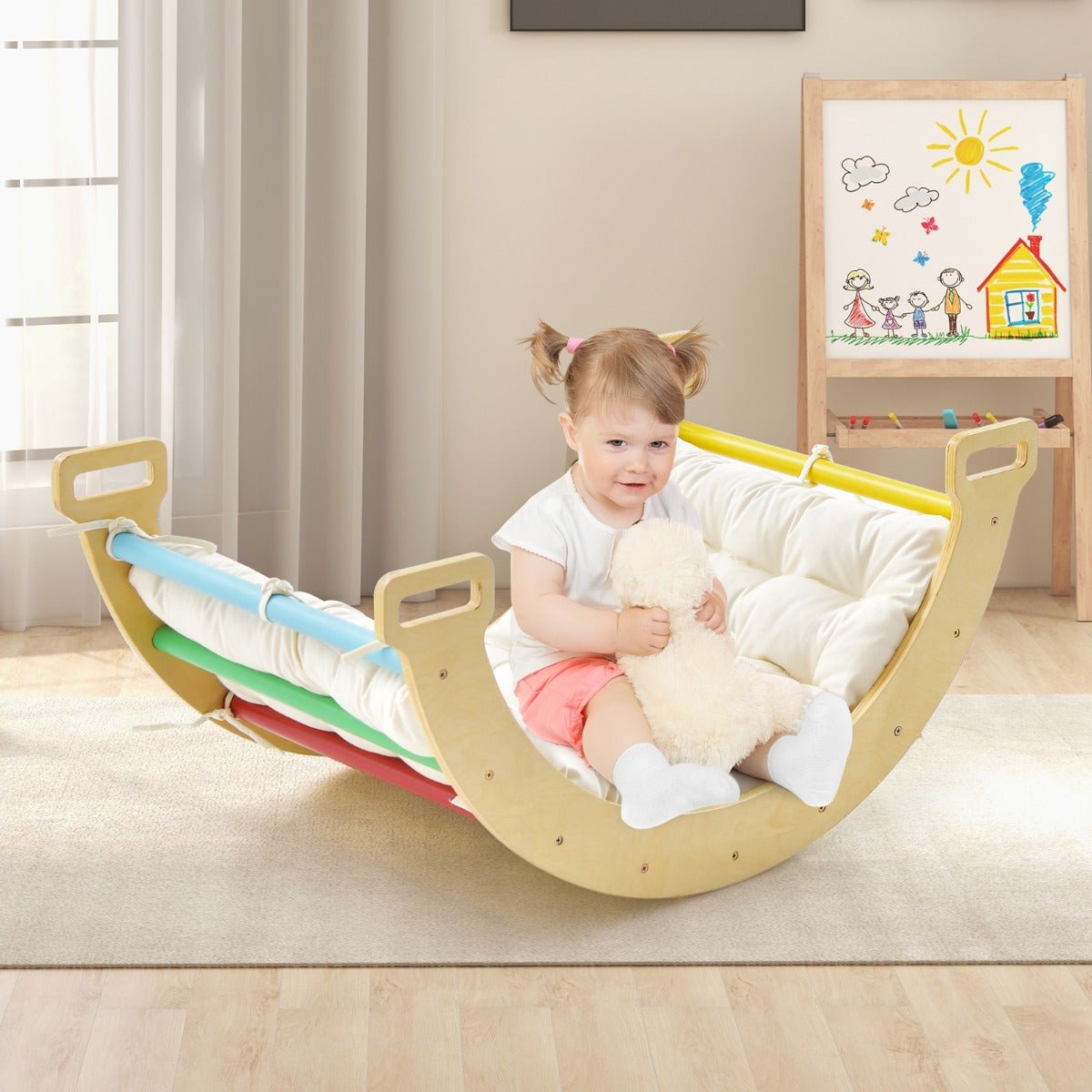 Toddler's Delight: Multi Colour Arch Rocker