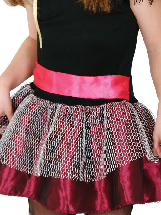 Vibrant Rock Star Red Tutu Dress Costume for Kids, perfect for dress-up play at home.