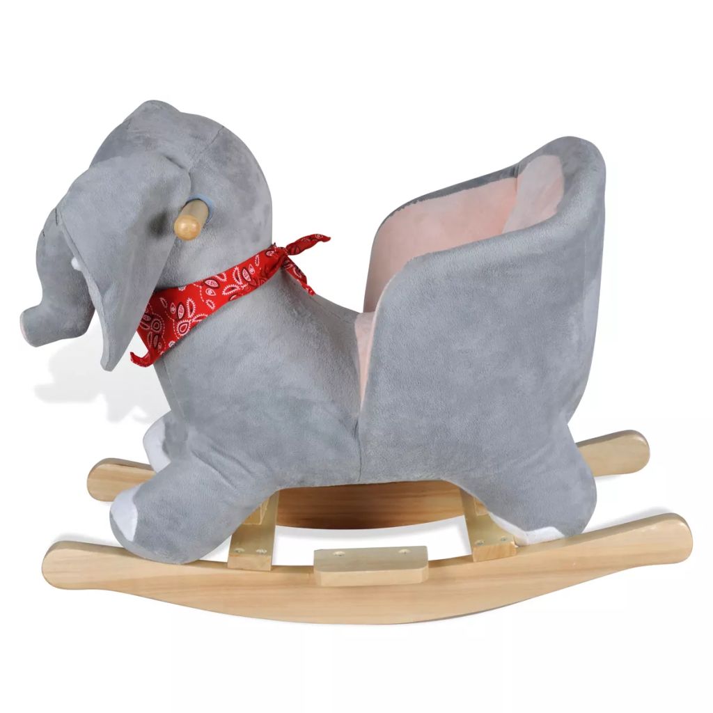 Plush Elephant Rocking Animal | Soft padded seat for toddlers, perfect for interactive play at home.