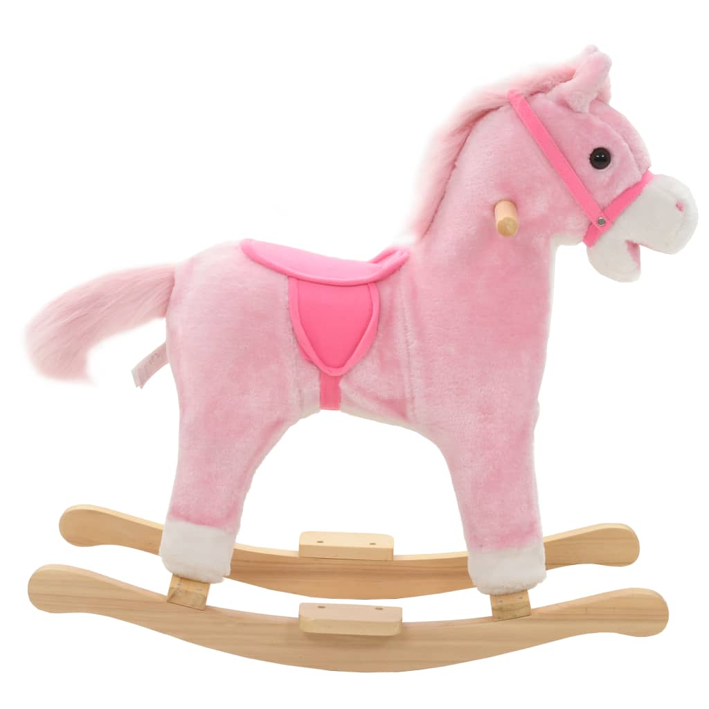 Rocking Animal Horse Plush 65x32x58 cm Pink