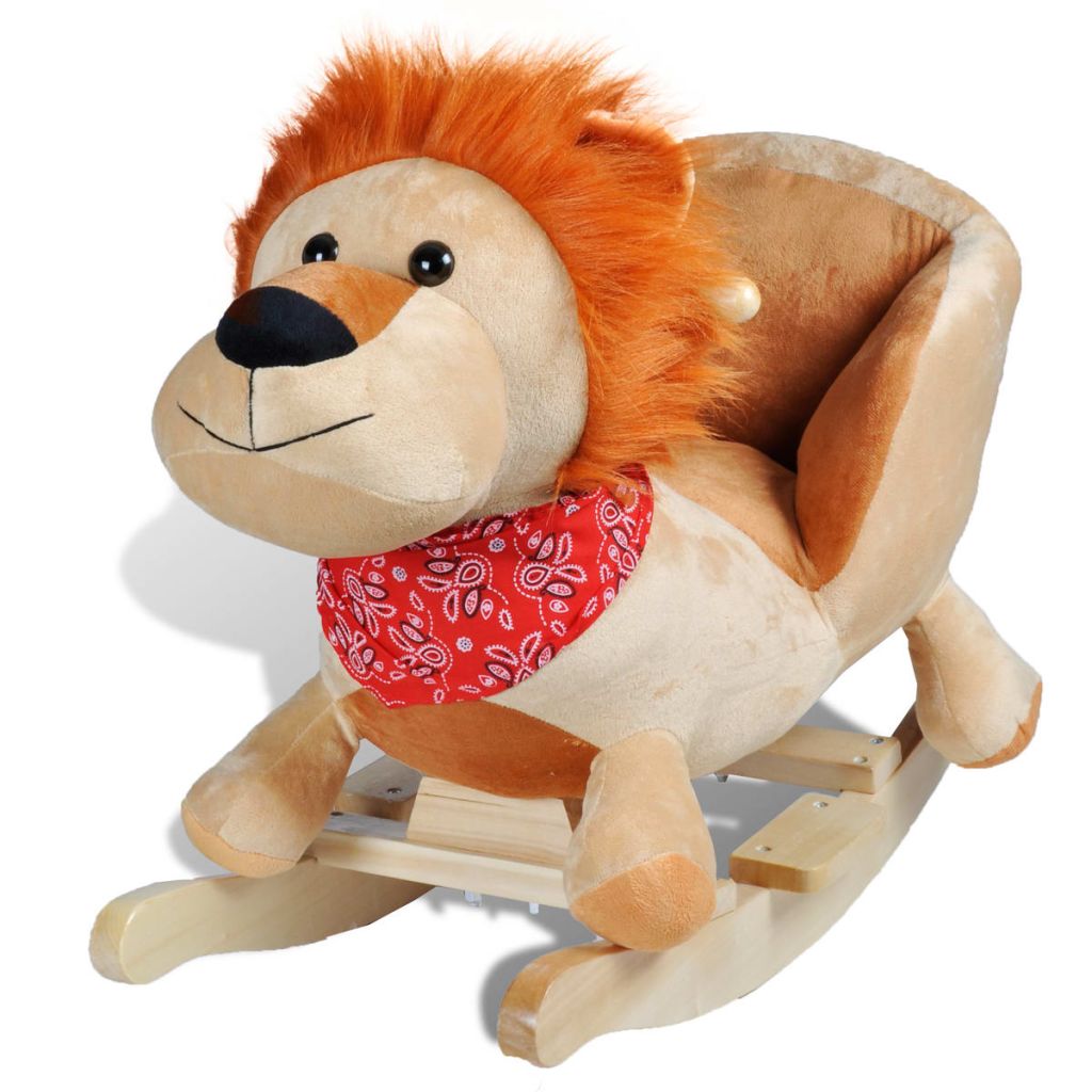 Plush lion rocking animal for toddlers | Soft, fun baby rocker for home play.