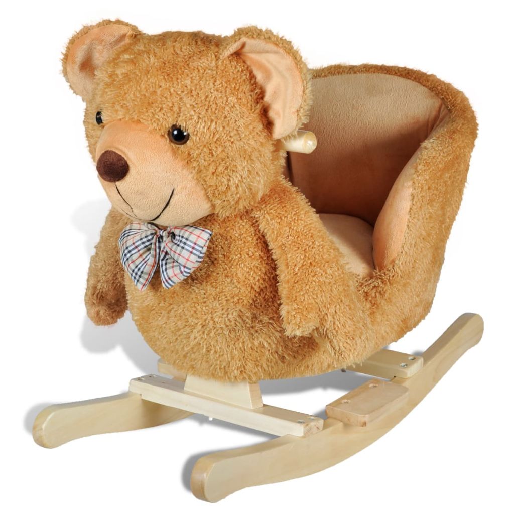 Adorable Teddybear Rocking Animal, perfect for safe and soft ride-on play for toddlers.