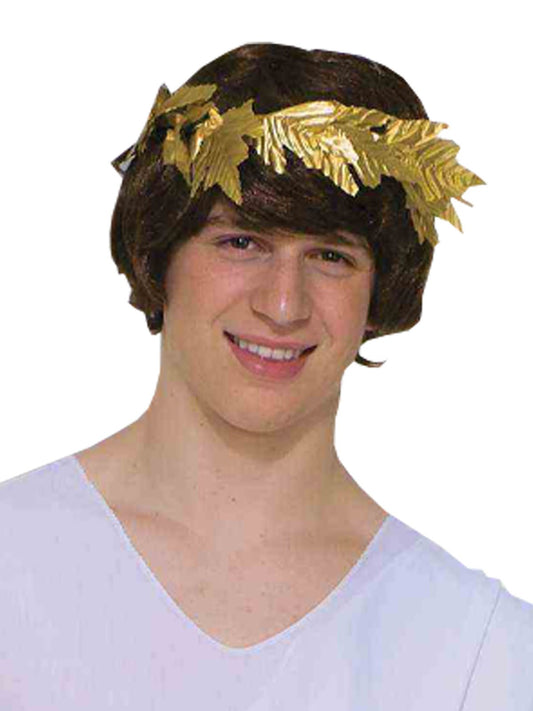 Teen Roman toga costume in white polyester wrap for classic home dress-up fun.