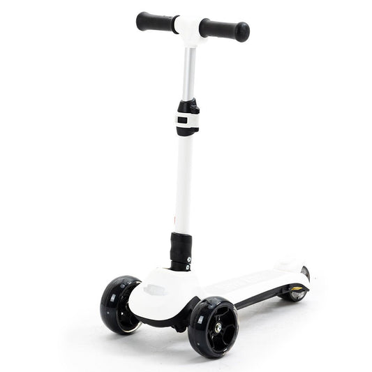 Rovo Triscoot Kids 3-Wheel Electric Scooter in White, perfect for safe and fun home rides.