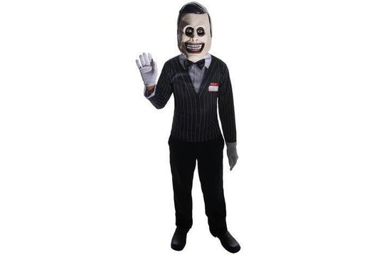 Salesman Ghoul Child Halloween Costume | spooky mask for kids Halloween dress-up at home.