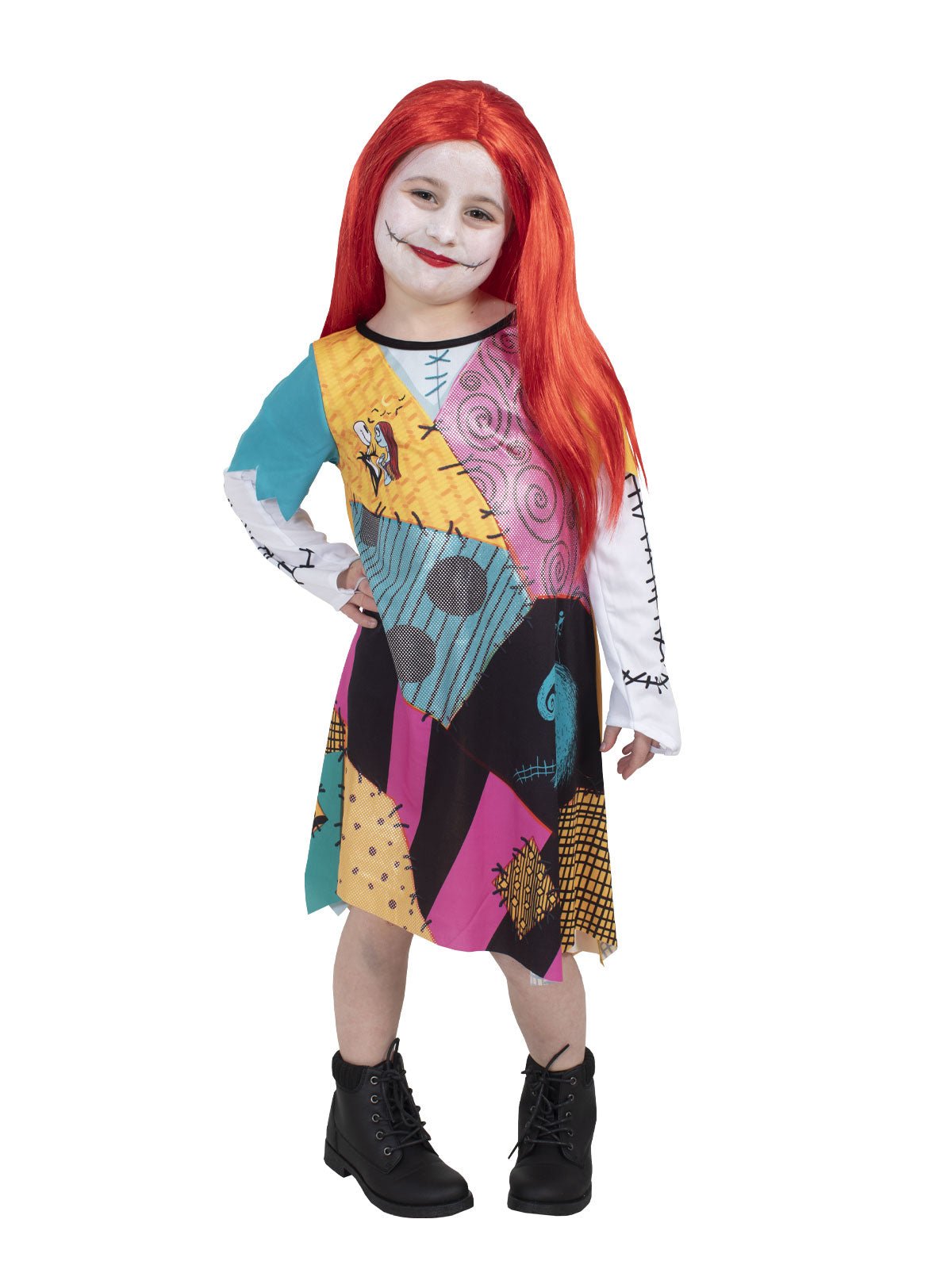 Kids Patchwork Costume Long Wig