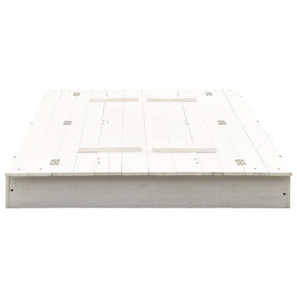 vidaXL Sandbox Fir Wood White 95x90x15 cm