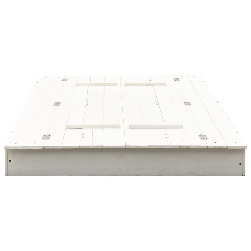 vidaXL Sandbox Fir Wood White 95x90x15 cm