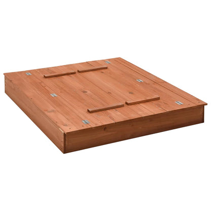 Kids wooden sandbox with convertible lid, ideal for outdoor play in 95x90cm firwood design.