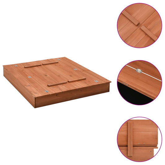 Kids wooden sandbox with convertible lid, ideal for outdoor play in home gardens.