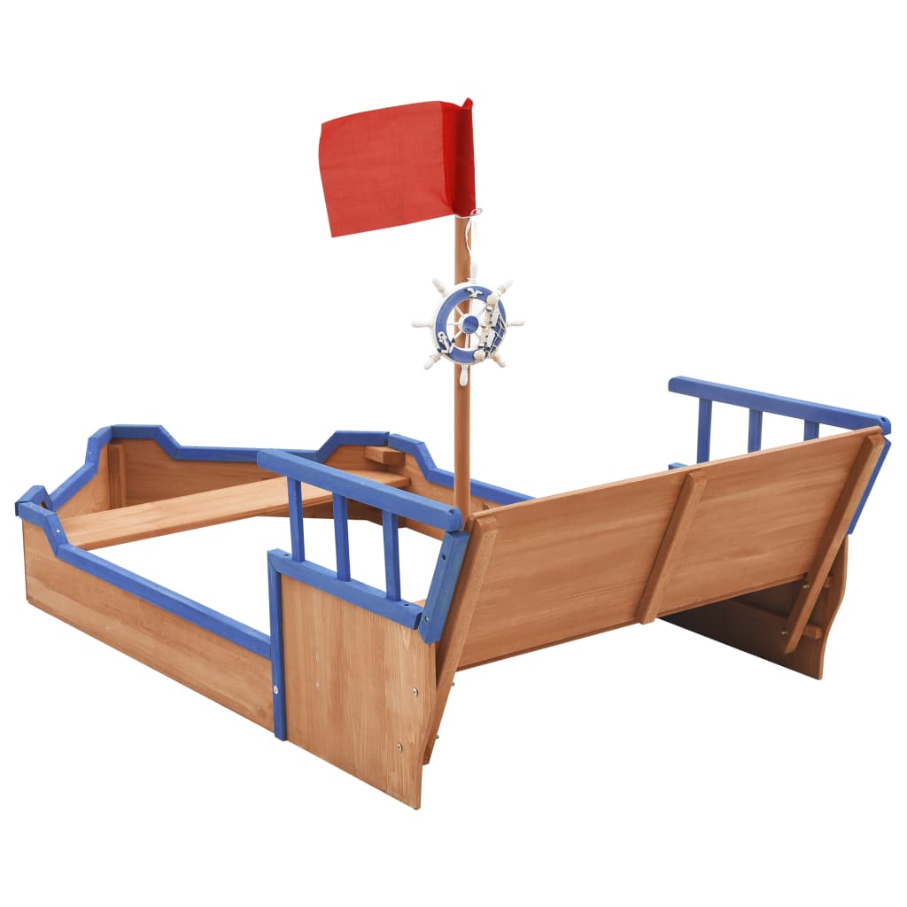 vidaXL Sandbox Pirate Ship Firwood 190x94.5x136 cm