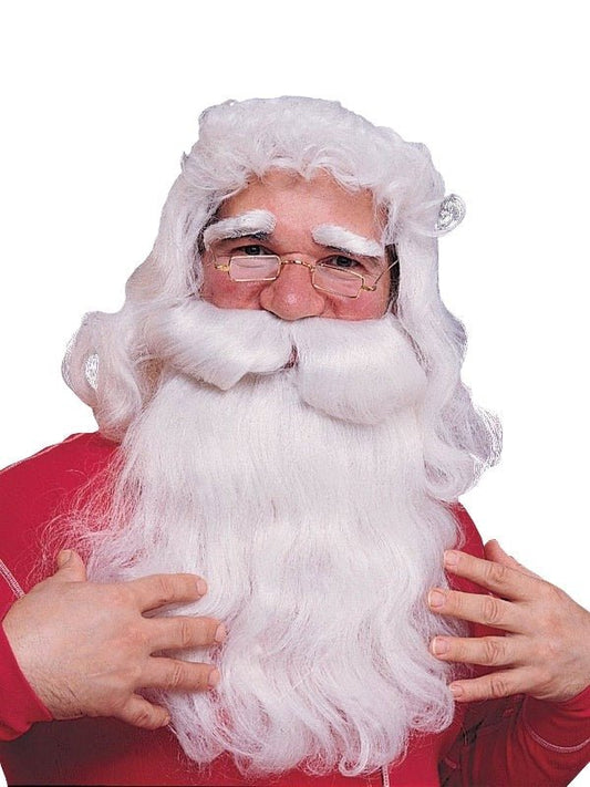 Santa beard and wig set for adults, perfect for kids festive dress-up at home.