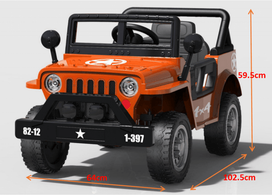 Green Sarge 12V Electric Ride On Jeep for kids, ideal for outdoor play at home