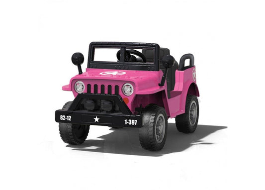 Pink Sarge 12V Electric Ride On Jeep for kids fun at home playtime.