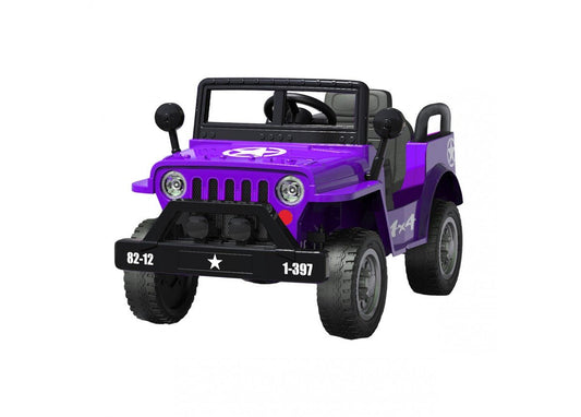 Purple Sarge 12V Electric Ride On Jeep for kids home entertainment and outdoor fun.