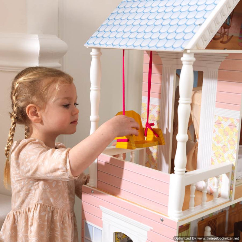 Elegant Wooden Savannah Dollhouse - Play with Style