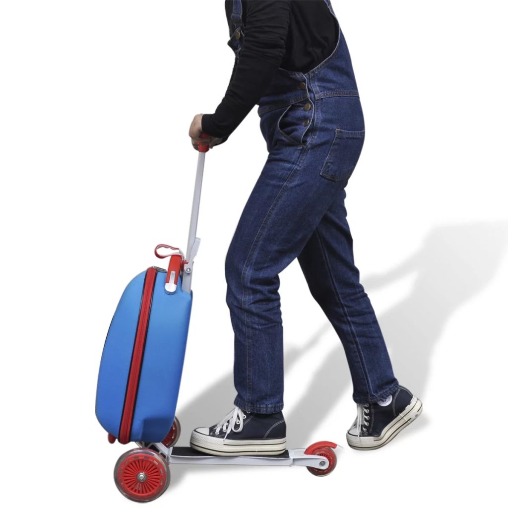 vidaXL Scooter with Trolley Case for Children Blue