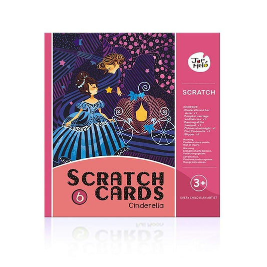 Disney Cinderella-themed scratch card set for kids creative play at home.