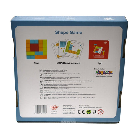 Colorful pentomino puzzle game for children to enhance shape recognition skills at home.