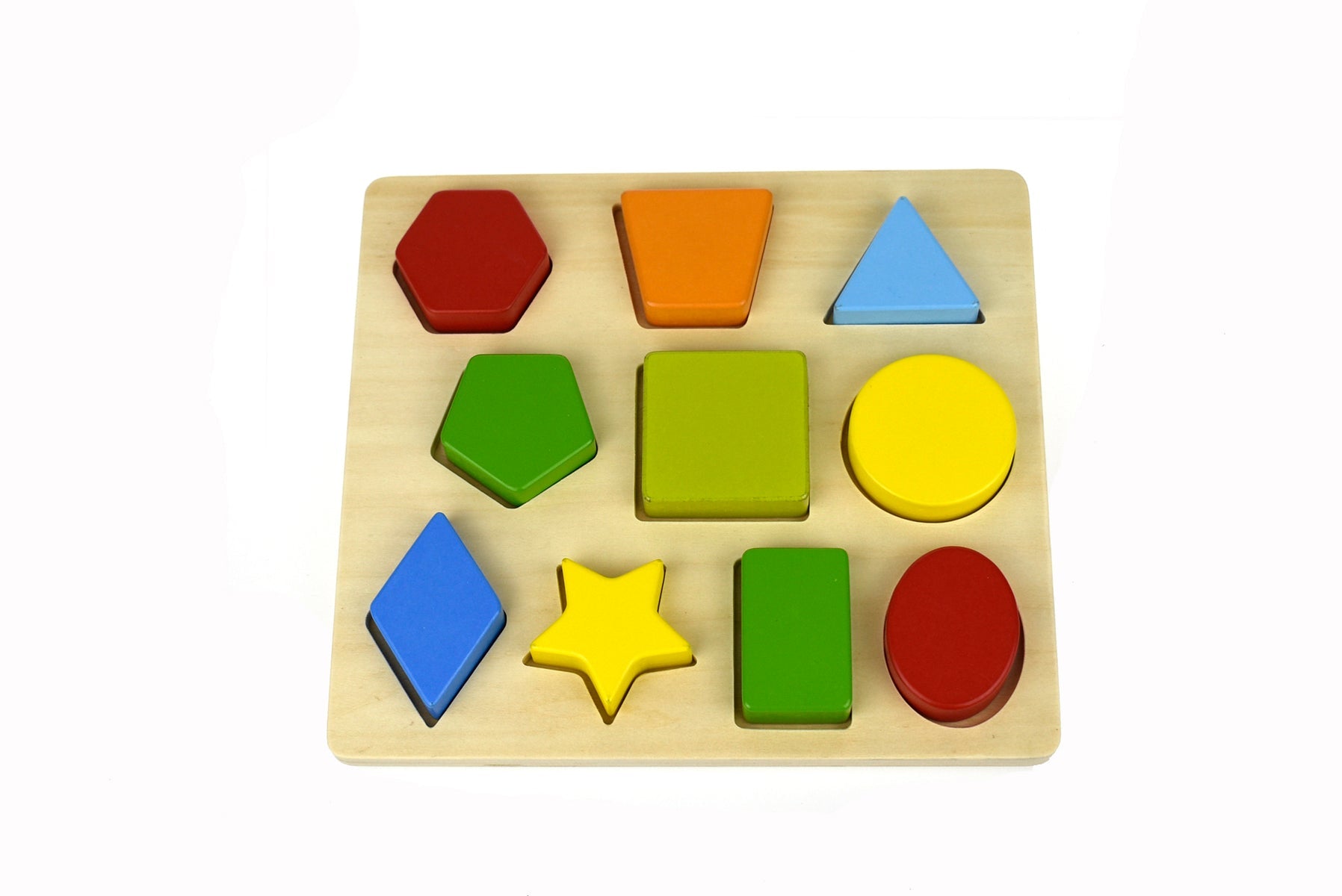 Colorful 10pcs shape puzzle for kids interactive learning and play at home