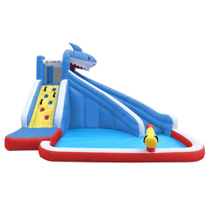 Inflatable Shark Water Slide and Splash for Kids | Fun outdoor play equipment with splash feature.