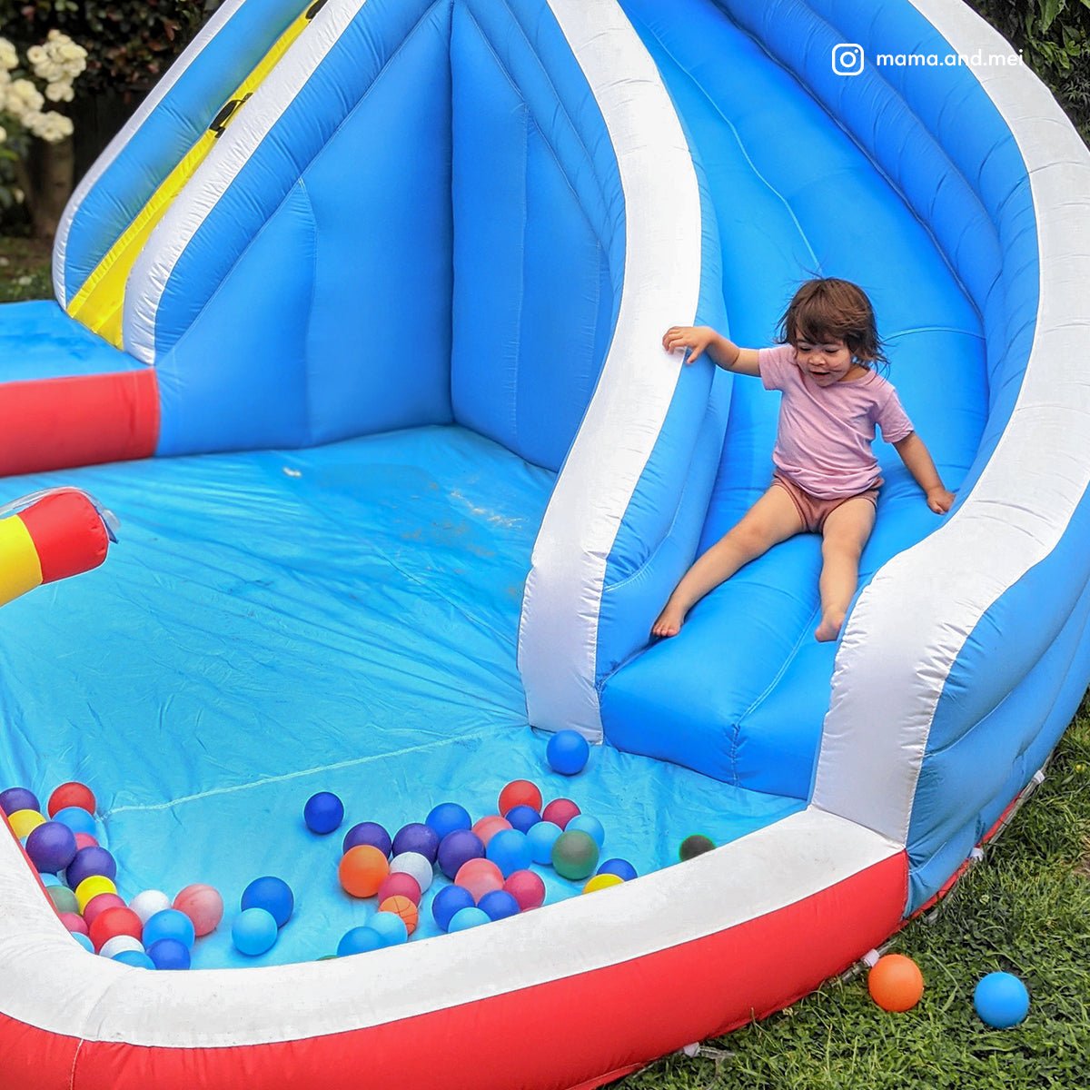 Inflatable Sharky Water Slide and Splash for kids outdoor fun, perfect for home play.