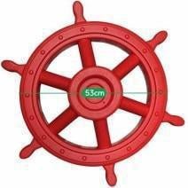 Red Ships Steering Wheel for kids outdoor play, durable and engaging nautical fun accessory.