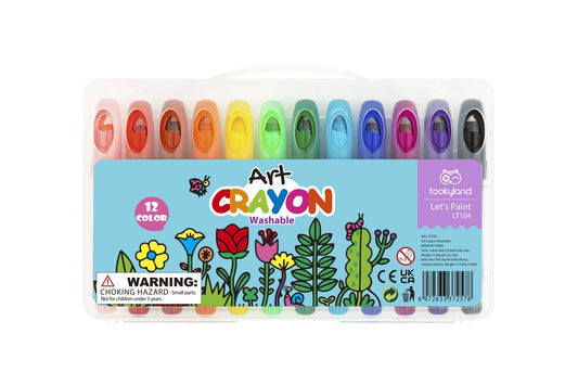 Vibrant 12-color Silky Crayon Art Set for kids creative projects at home.