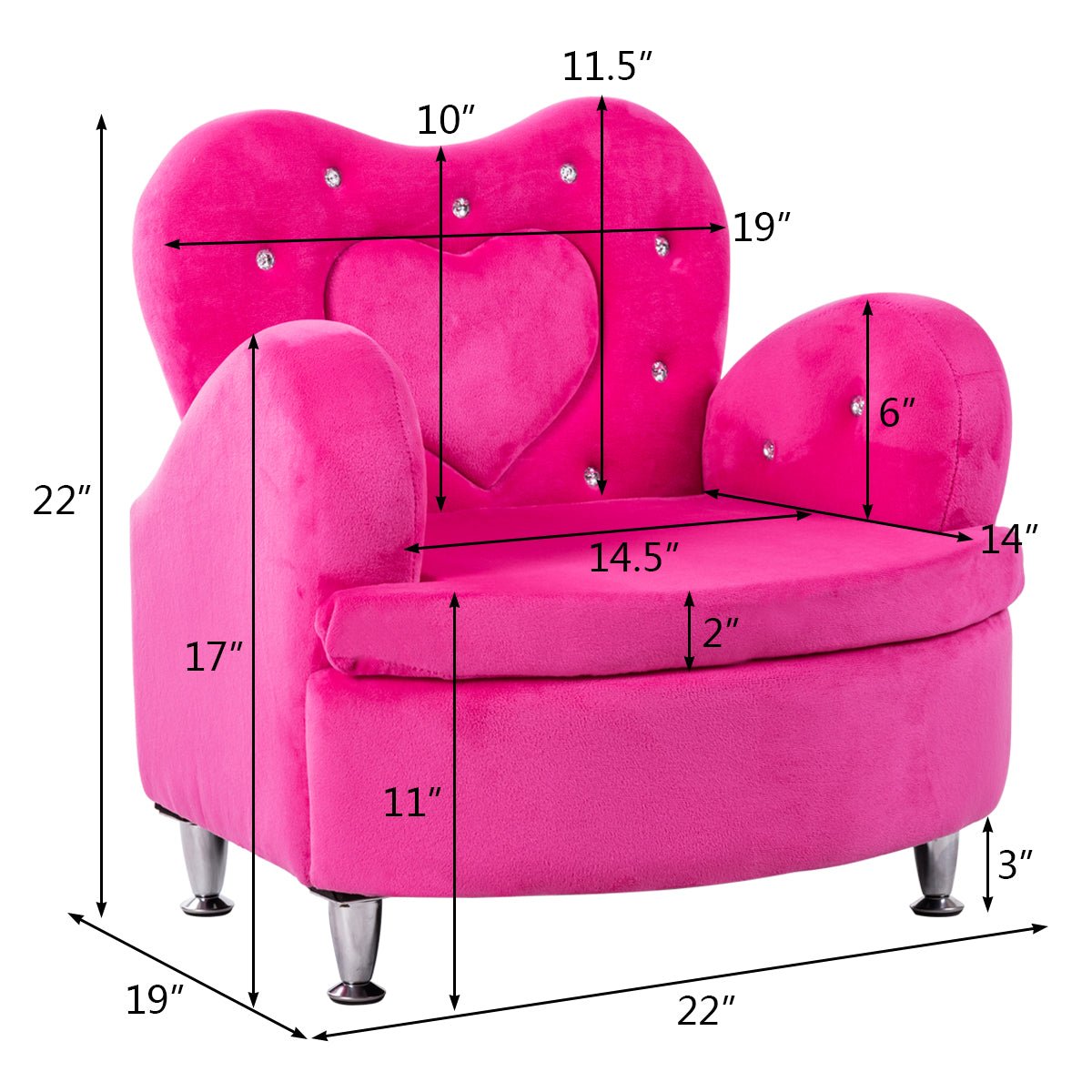 Single Kids Sofa Armrest Chair: Comfy Toddler Seat, Non-slip Legs
