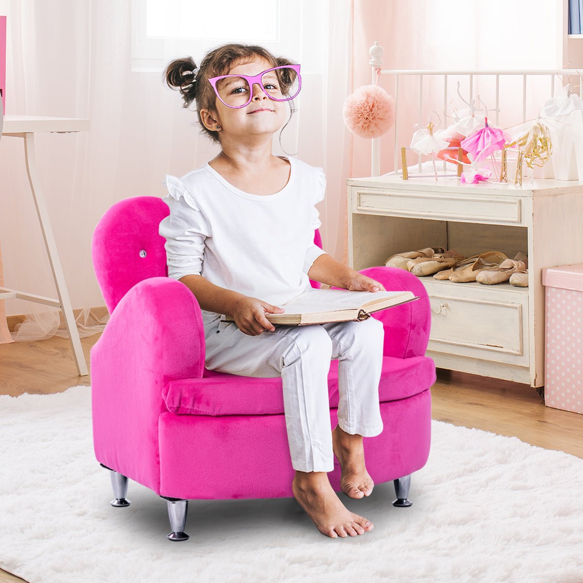 Toddler Sofa Armchair: Single Kids Seat with Non-slip Legs for Living