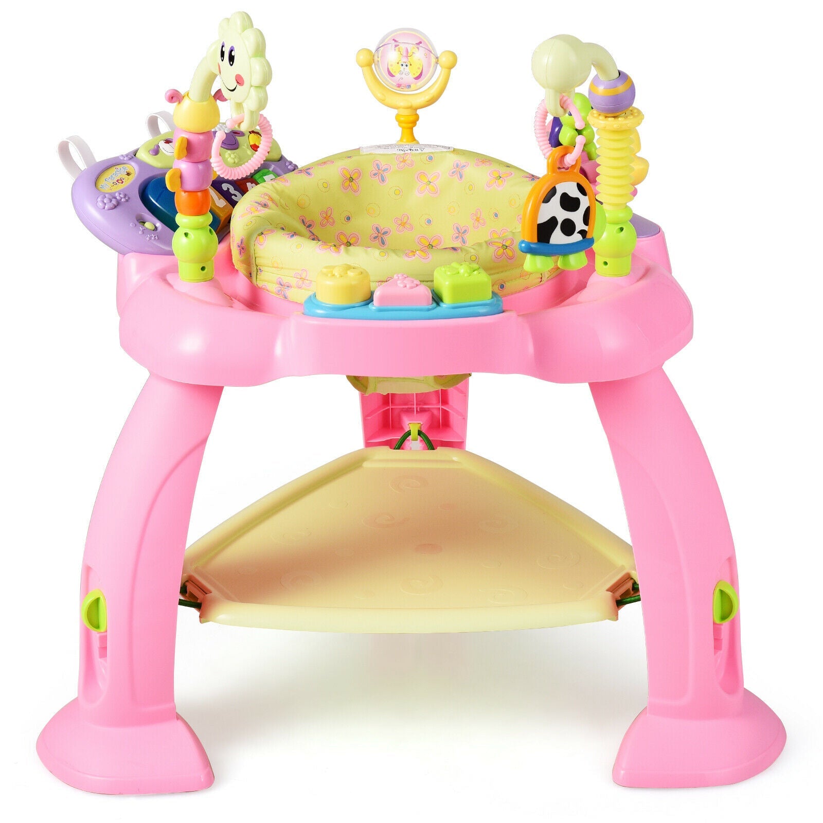 Pink Baby Activity Center with 360° Rotating Seat