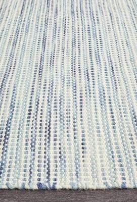 Transform your floor into a modern, Skandinavian oasis with a blue rug