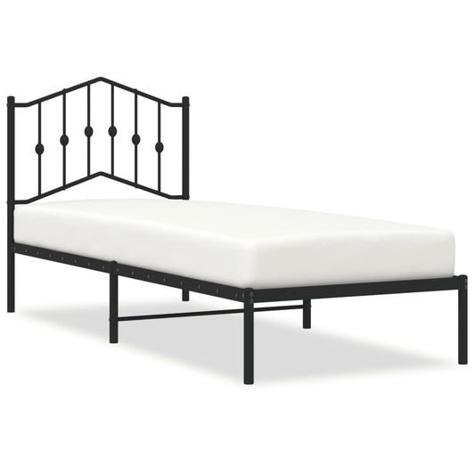 Childs Black Metal Bed Frame with Storage - Sturdy design for kids bedroom organization.