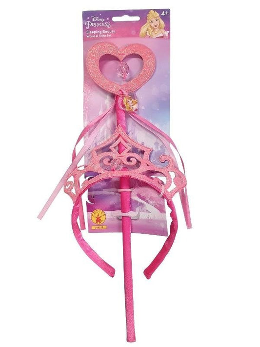 Disney Princess Aurora Wand and Tiara Set for kids imaginative play at home.
