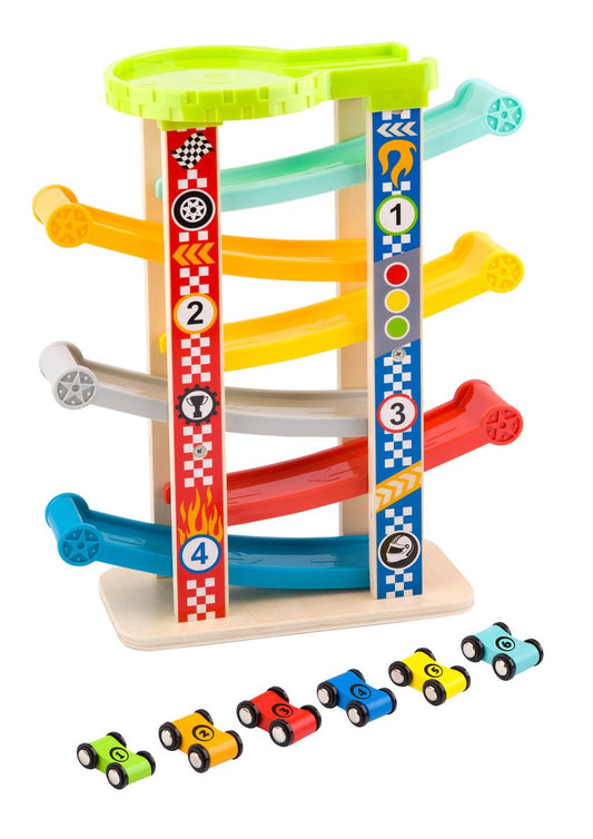 Large sliding tower car run toy for hours of fun play at home.