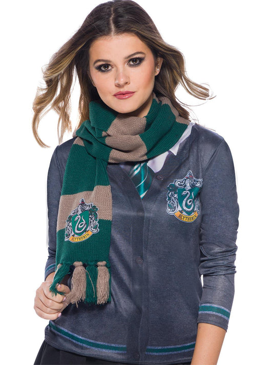 Kids Slytherin scarf, officially licensed Harry Potter item, perfect for magical playtime attire.