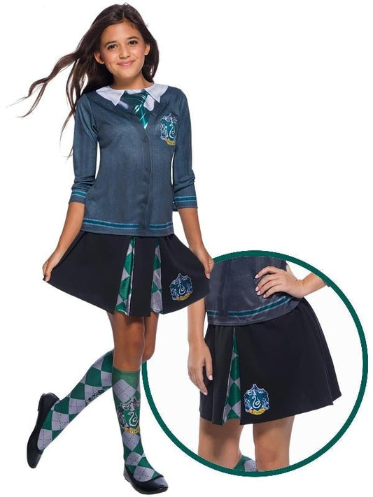 Slytherin House Skirt for Kids Official Harry Potter Costume, perfect for magical playtime.