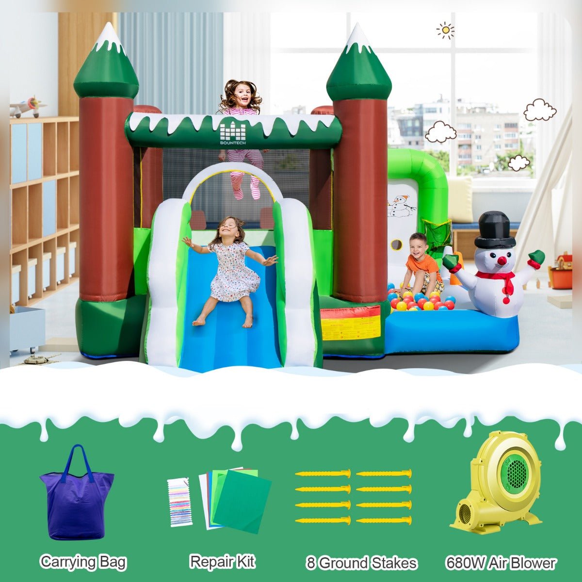Snowman Jumping Castle - The Ultimate Snowy Playground