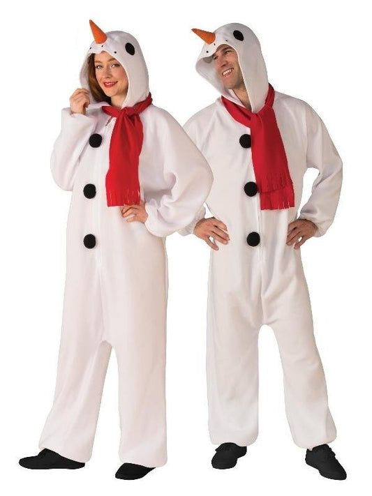 Adult snowman Christmas onesie, perfect for cozy festive nights at home.