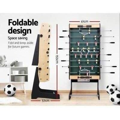 Kids 4FT foldable soccer foosball table for home fun and easy storage.