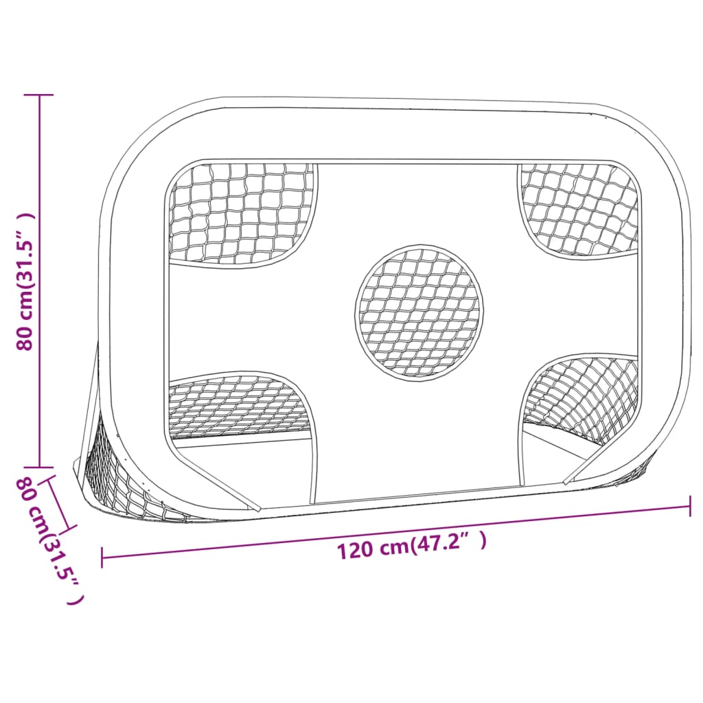 Soccer Football Goal Net with Target Black Yellow 120x80x80 cm