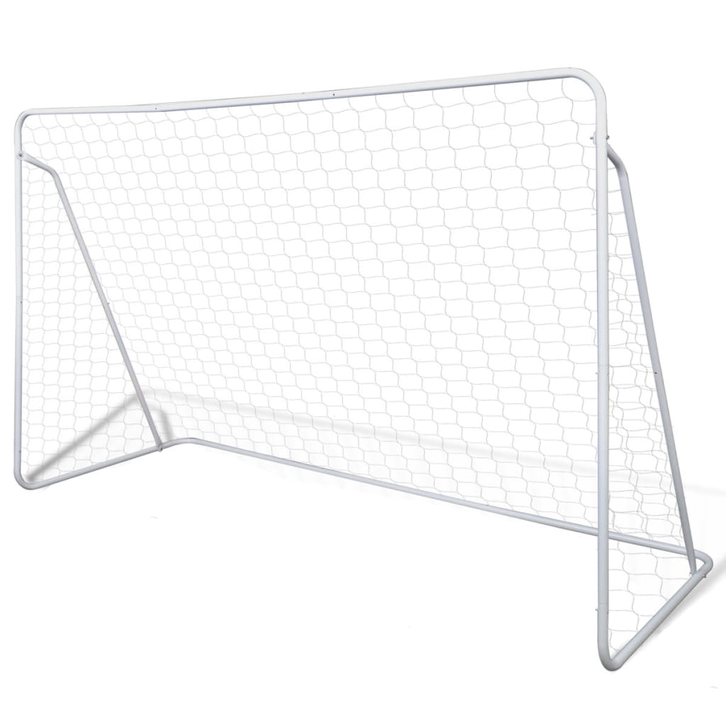 Soccer Goal Post Net Set White Steel