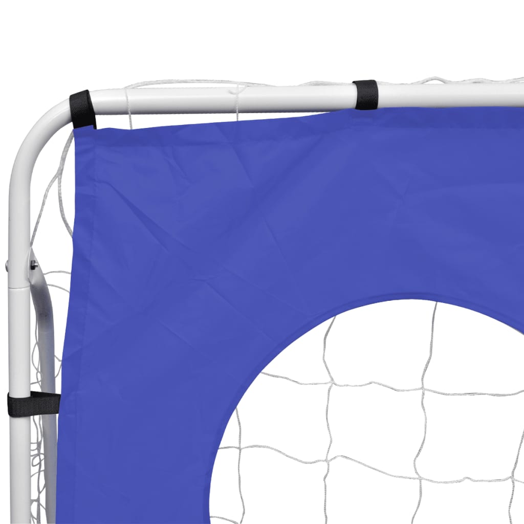 Kids backyard soccer goal with aiming wall for precision training and fun play.