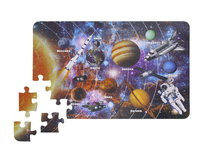 Colorful Solar System Jigsaw Puzzle, 46 pieces, educational fun for kids at home.