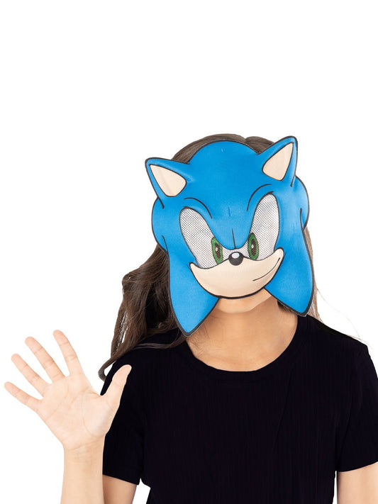 Sonic The Hedgehog Kids Half Mask, perfect for young fans costume play at home.