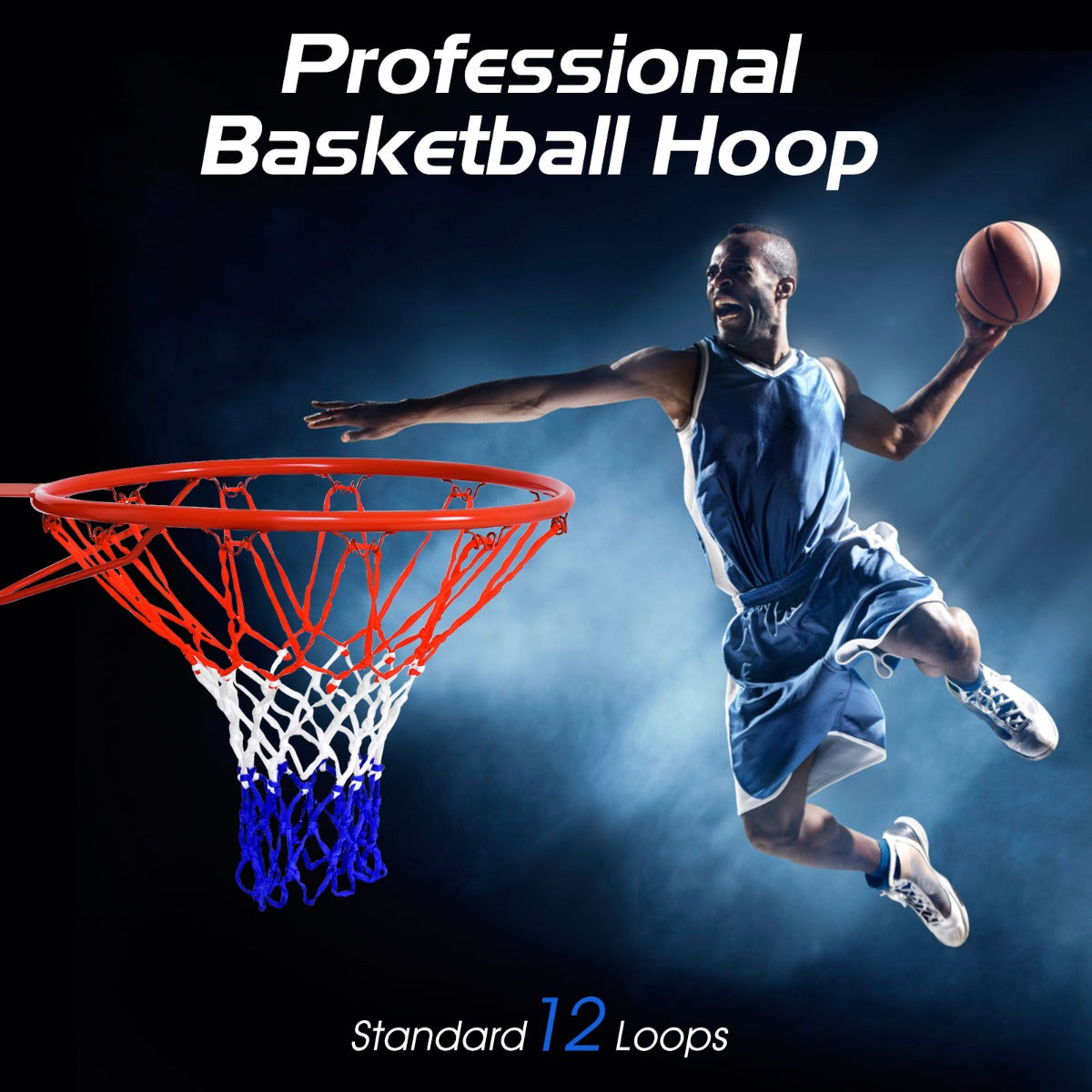 Kids 46cm Basketball Hoop for indoor/outdoor play, includes net - perfect for home fun.