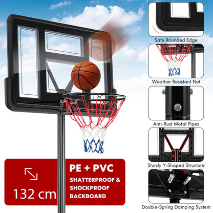 Versatile basketball hoop for all ages, adjustable height, perfect for home play.