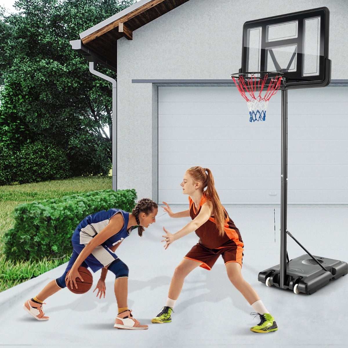 Portable adjustable basketball hoop for kids and adults - perfect for home fun.