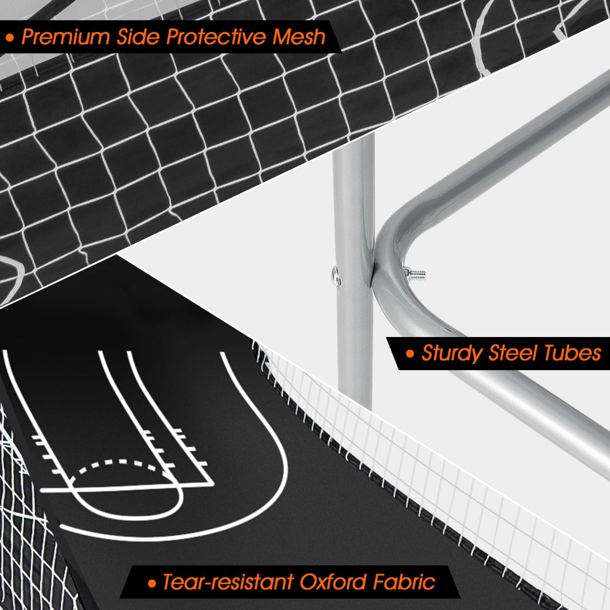 Foldable kids basketball arcade game with scoring for interactive indoor play at home.